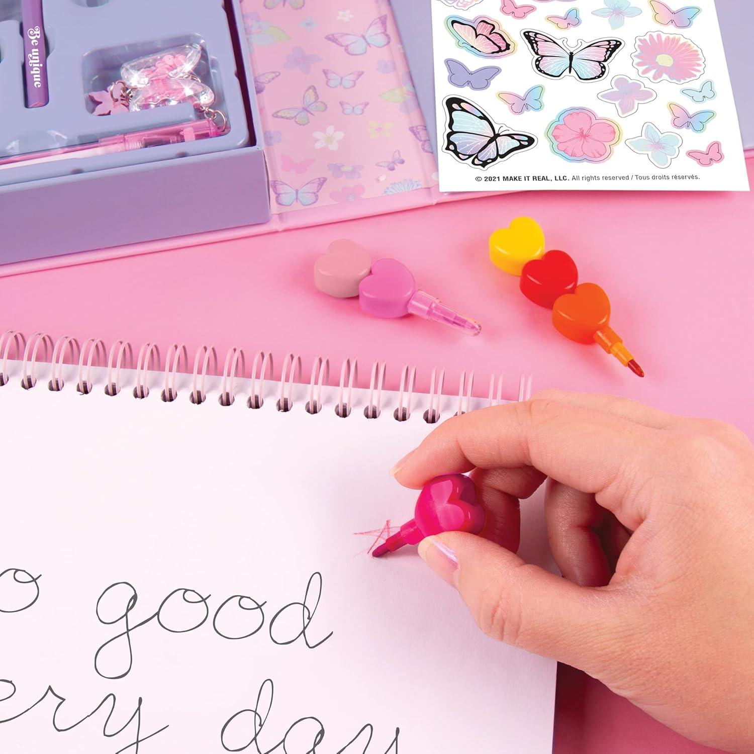 image:image3C4G Butterfly Sketchbook amp Drawing Kit  Art Set for Kids amp Teens wCrayons Colored Pencils Pen amp Storage Box  Childrens Art Supplies  Art Supplies Kit for Kids 681012 by Make It Real
