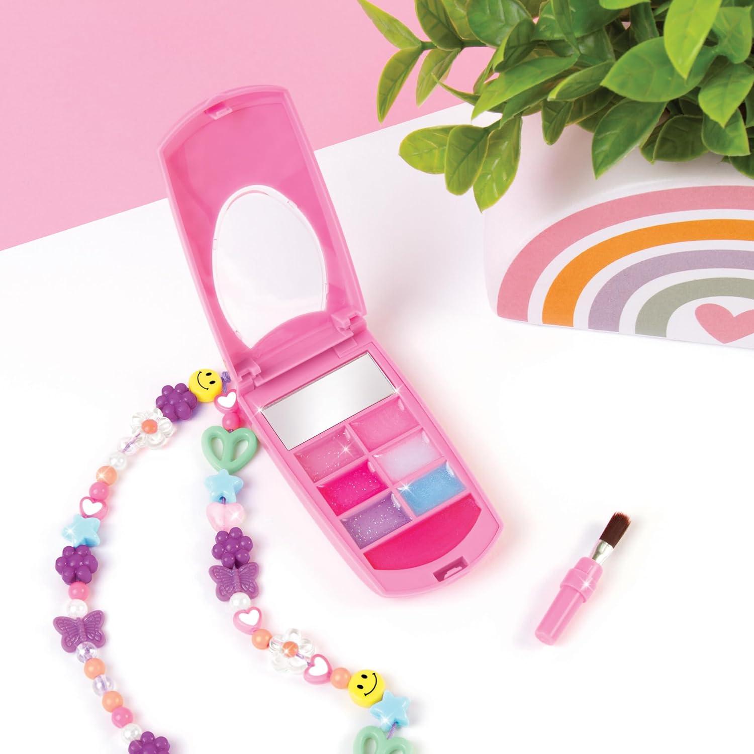 image:image3C4G Make It Real Flip Phone Lip Gloss Set amp DIY Lanyard  7 StrawberryScented Lip Gloss Colors  Decorate with Gems amp Stickers  Fun Makeup Kit for Girls for Kids Ages 6