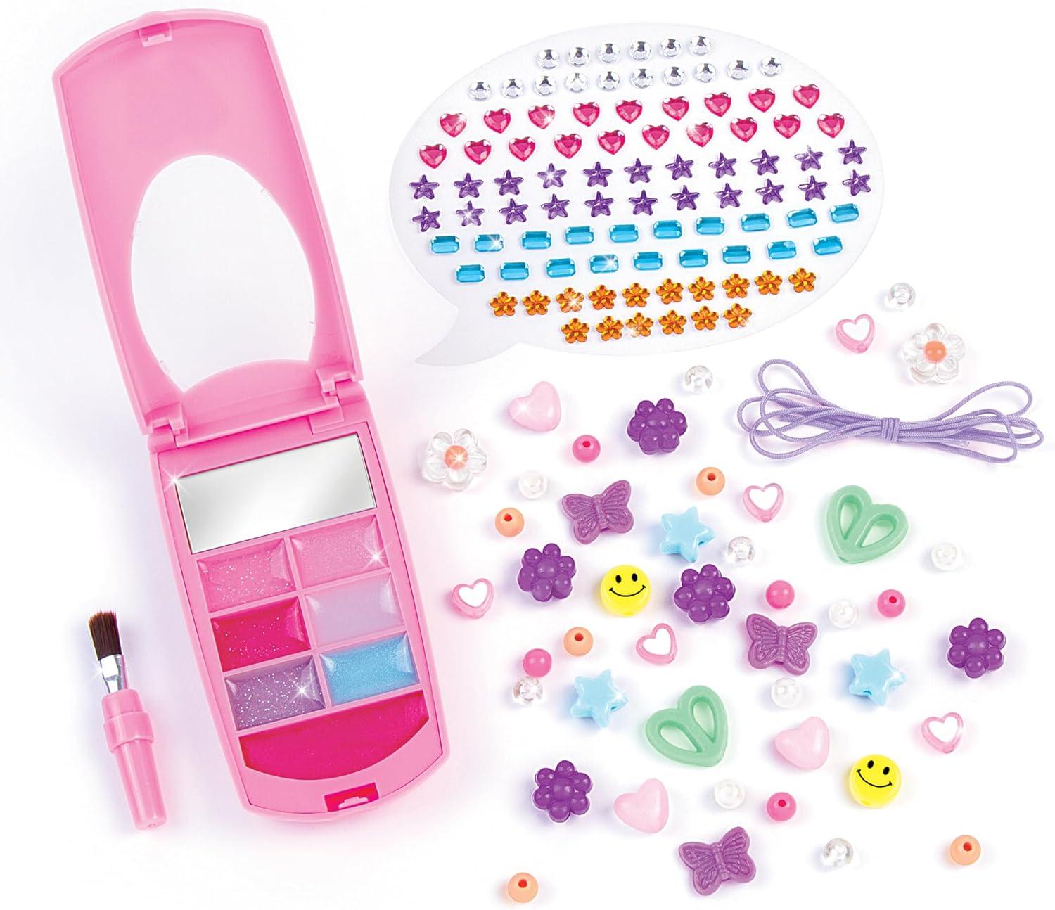 image:image3C4G Make It Real Flip Phone Lip Gloss Set amp DIY Lanyard  7 StrawberryScented Lip Gloss Colors  Decorate with Gems amp Stickers  Fun Makeup Kit for Girls for Kids Ages 6