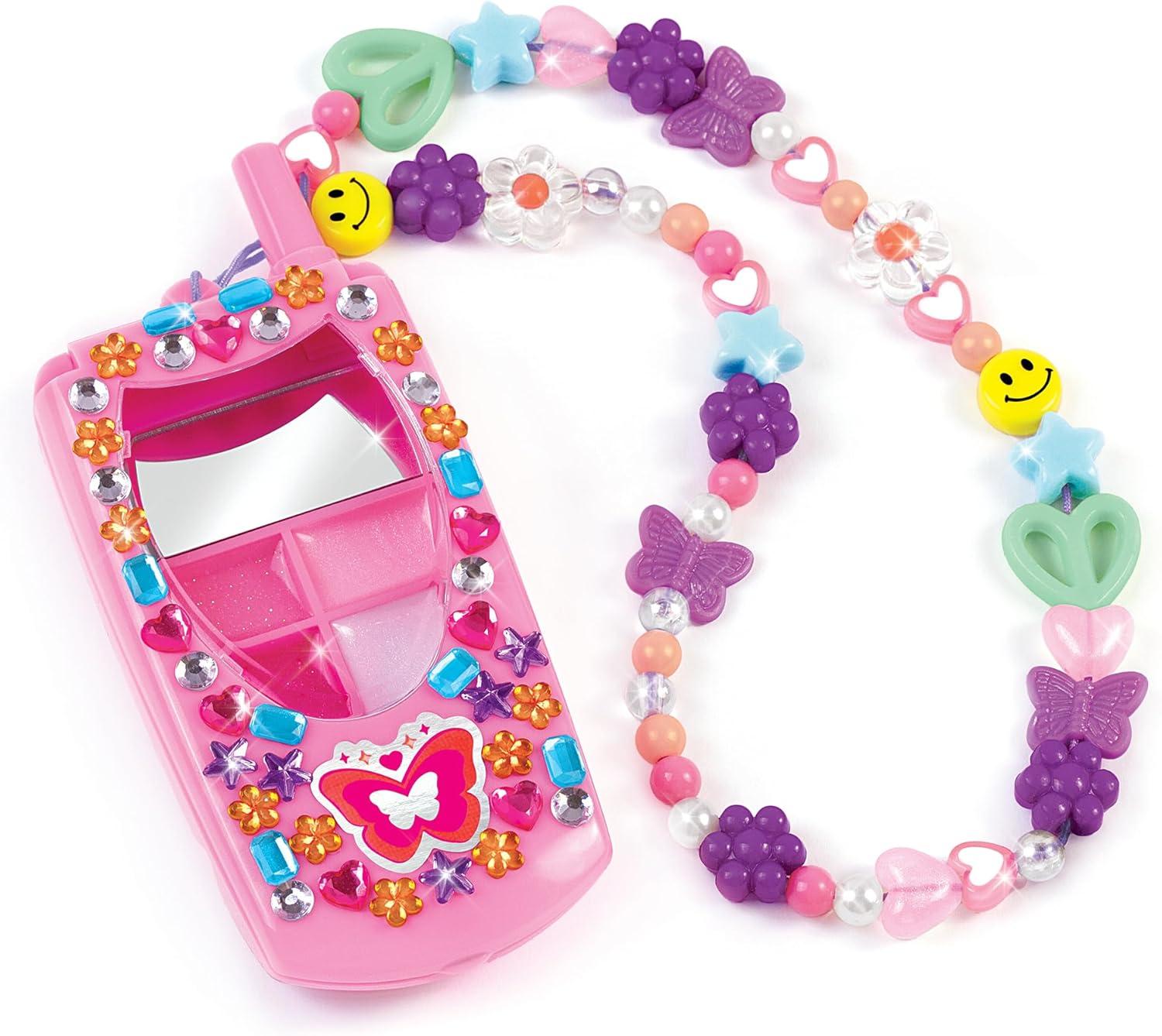 image:image3C4G Make It Real Flip Phone Lip Gloss Set amp DIY Lanyard  7 StrawberryScented Lip Gloss Colors  Decorate with Gems amp Stickers  Fun Makeup Kit for Girls for Kids Ages 6