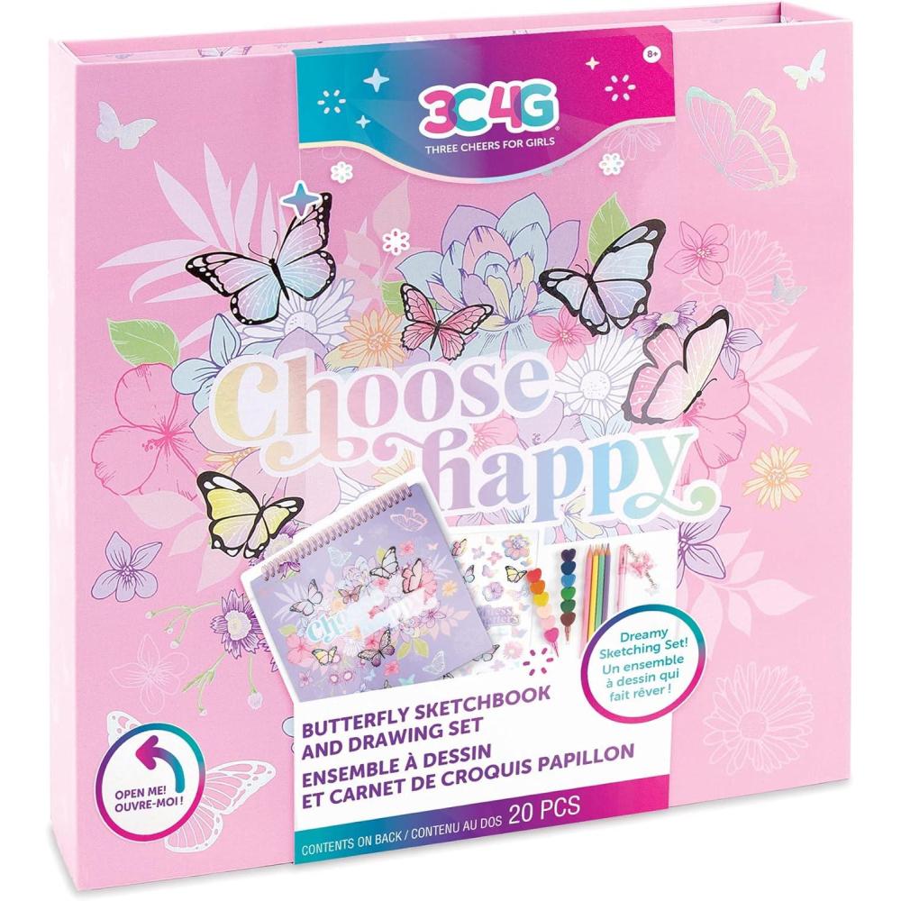 image:image3C4G Butterfly Sketchbook amp Drawing Kit  Art Set for Kids amp Teens wCrayons Colored Pencils Pen amp Storage Box  Childrens Art Supplies  Art Supplies Kit for Kids 681012 by Make It Real