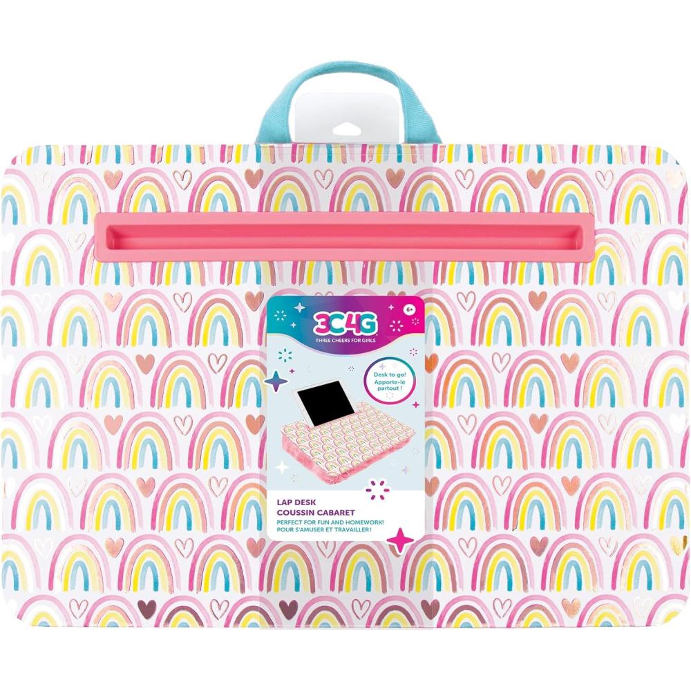 image:image3C4G Rainbow Adventure Fun Lap Desk  Portable Lap Pillow Desk for Kids with Media Slot  12 x 169 Lap Desk for Laptop Tablets amp Notebooks by Make It RealRainbow