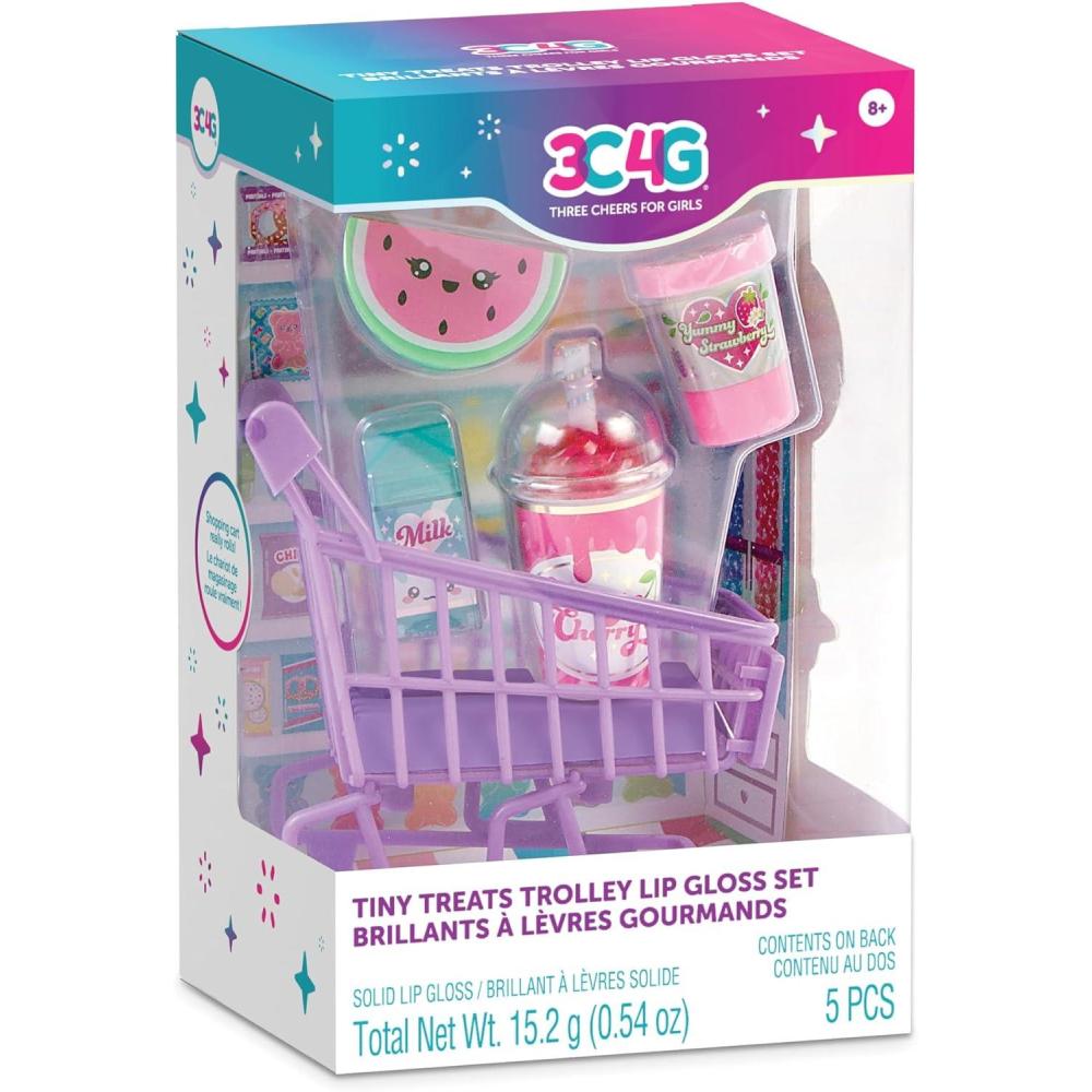 image:image3C4G Tiny Treats Trolley Lip Gloss Set with Scented Lip Glosses amp Rolling Mini Shopping Cart for Girls Ages 8