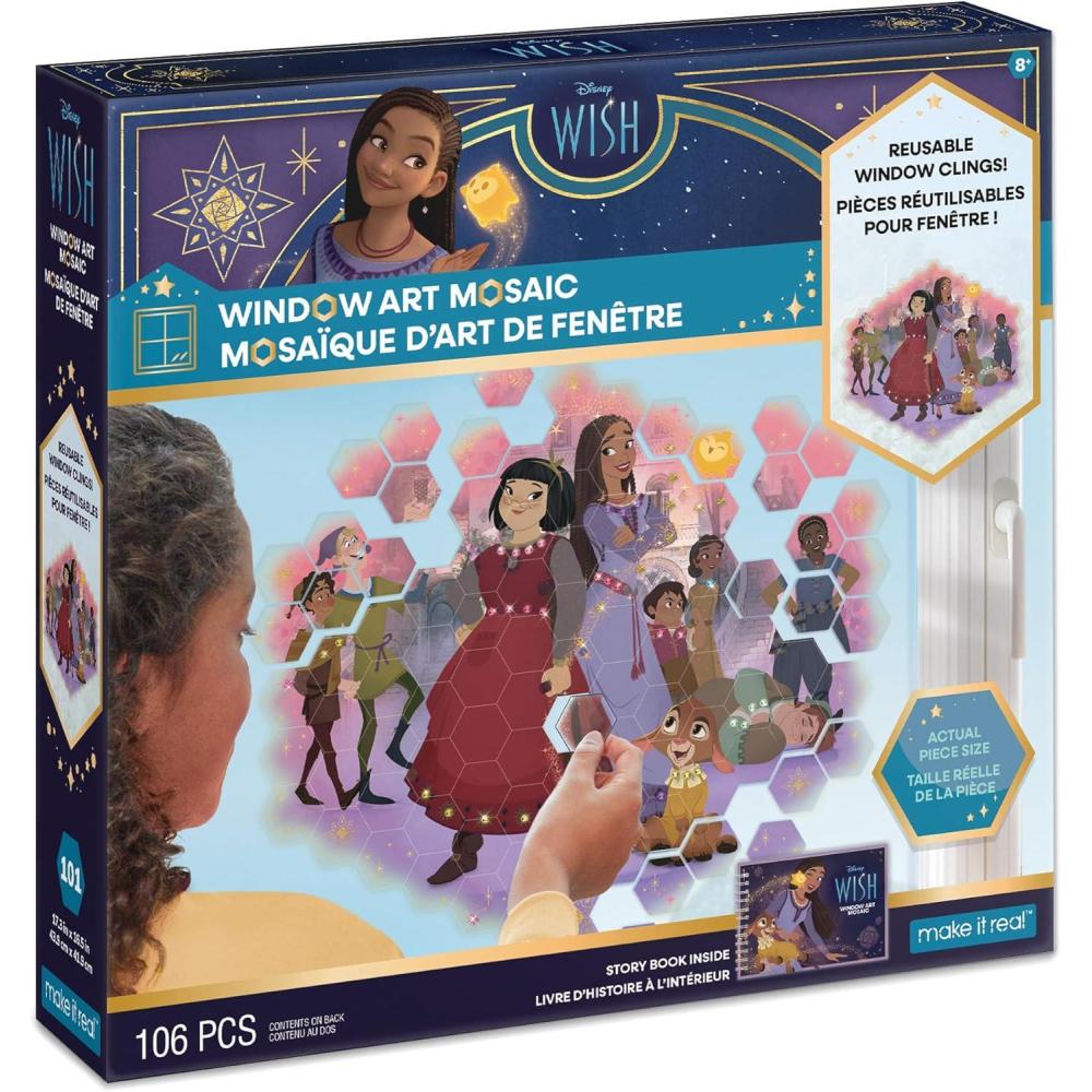 image:imageDisney Make It Real Window Art  Wish Asha amp Valentino  DIY Mosaic Craft Cling on Reusable 41 Pieces 6WISH Cast 106 pieces