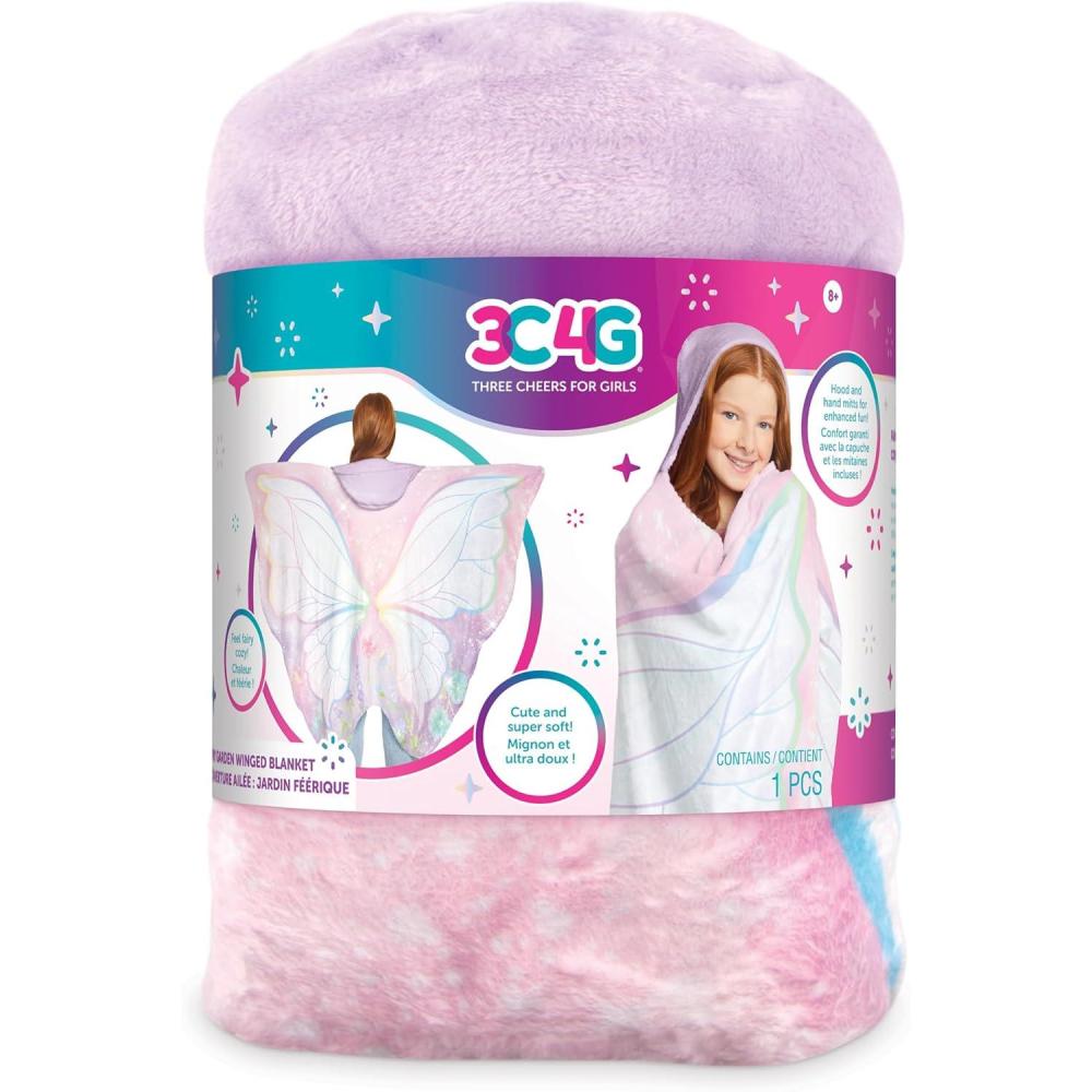 image:imageMake It Real 3C4G Fairy Garden Wings Blanket  Hood amp Hand Mitts for Enhanced Fun Soft Blanket Tweens Girls amp Kids Ages 8 Three Cheers for Girls