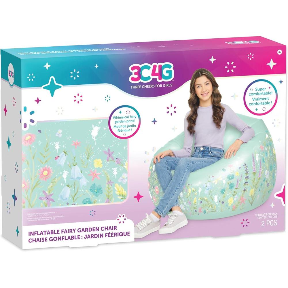 image:imageMake It Real 3C4G Inflatable Fairy Garden Chair  Comfortable amp Portable Blow Up Chair Perfect for Outdoors amp Indoors Tweens Girls amp Kids Ages 8 Three Cheers for Girls
