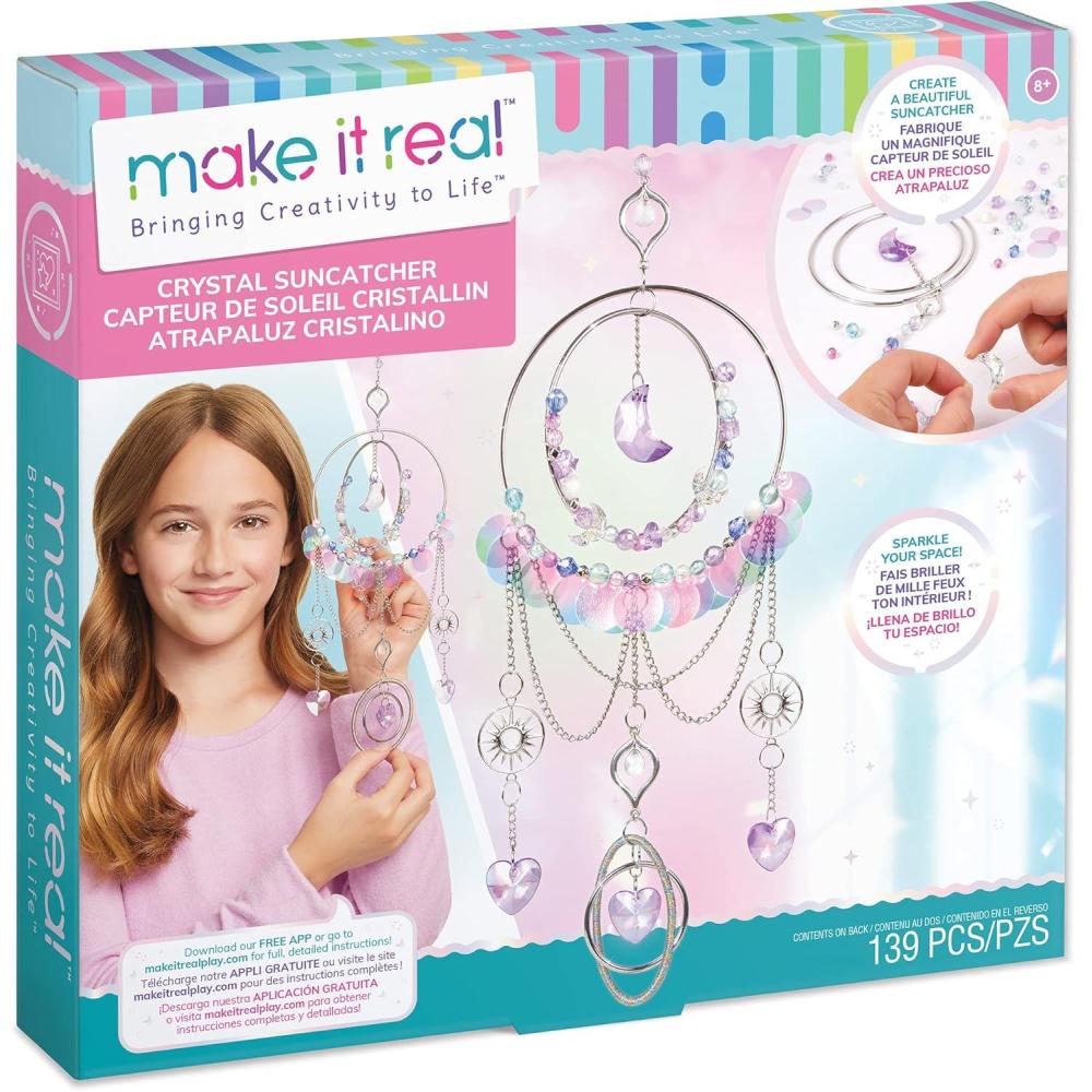 image:imageMake It Real DIY Crystal Suncatcher  Silver Purple amp Soft Hues Craft Your Own Beautiful Suncatcher 139 Pieces Included Allin1 DIY Kit Bedroom Dcor Tweens amp Girls Arts amp Crafts Ages 8Small