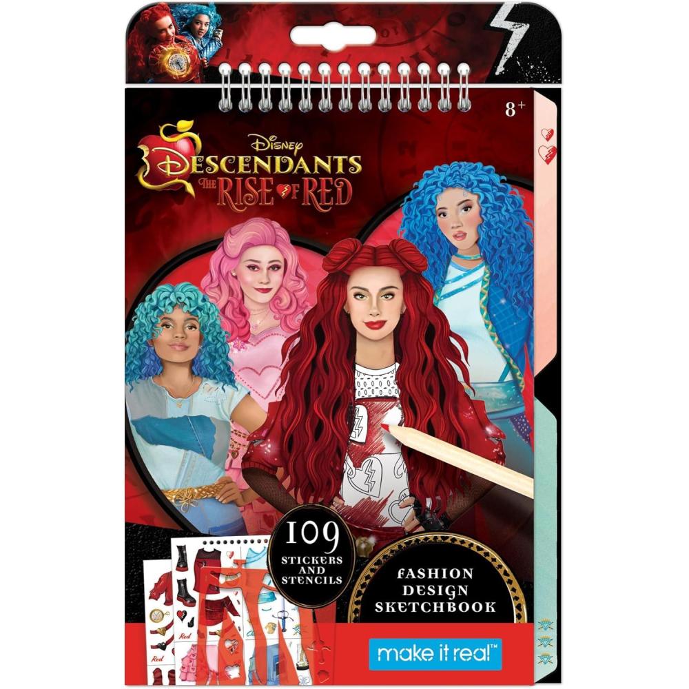 image:imageMake It Real Descendants 4 Rise of Red Fashion Design Sketchbook  Includes 109 Stickers amp Stencils Style Models Disney Girls amp Kids Ages 8