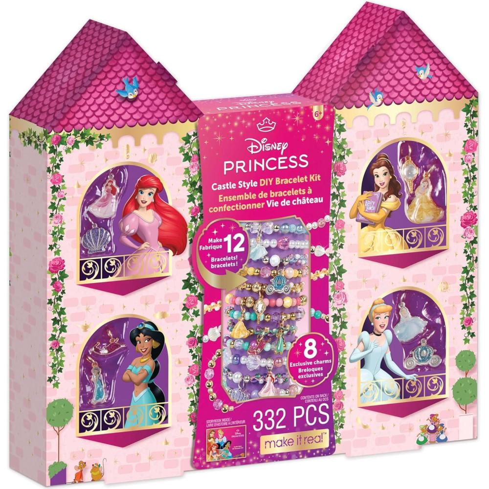 image:imageMake It Real Disney Princess Castle Style DIY Bracelet Kit  332 pcs Jewelry Set Create 12 Bracelets 8 Exclusive Charms Girls amp Kids Ages 6