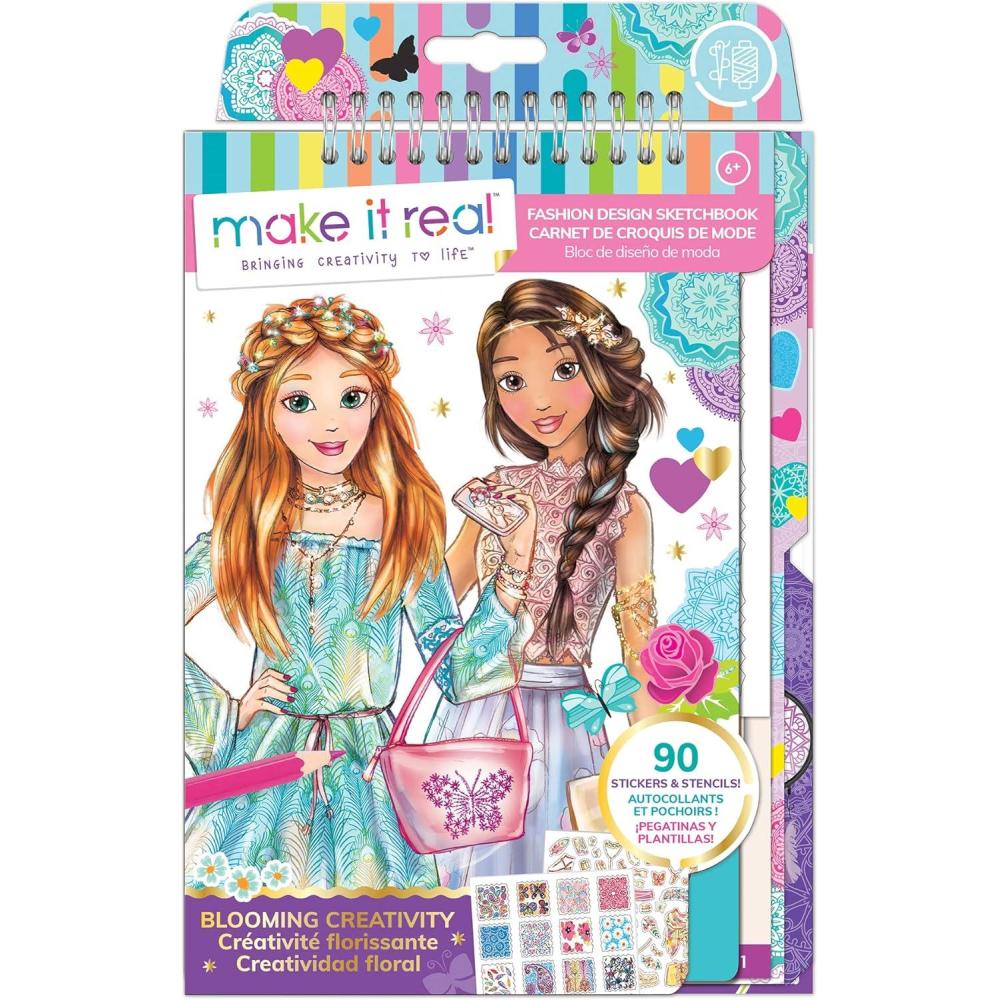 image:imageMake It Real Fashion Design Sketchbook for Girls  Pastel Pop Kit with 105 Stickers Stencils Design Guide  Pastel amp RainbowThemed Fashion Creative Gift Kids Ages 6 Develops RealWorld SkillsFashion Design