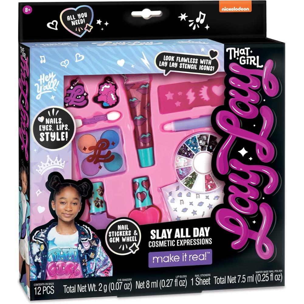image:imageThat Girl Lay Lay Slay All Day Cosmetic Expressions  12 Piece Set Make It Real Nickelodeon NailsEyesLipsStyle Beauty amp Makeup Kit Nail Art Tweens amp Girls Kids Ages 6
