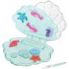3C4G: Aquatic Treasures Lip Gloss Palette – Portable Clam-Shaped Case, 10 Fruity Strawberry-Scented Colors, Three Cheers for Girls, Kids Ages 8+
