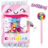 3C4G: Candy Plush Pocket Locking Journal with Pen – Zipper Pouch Holds 4 Removable Candy Plushies, 192 Pages, Take Notes-Sketch-Design, Ages 6+