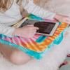 3C4G Rainbow Adventure Fun Lap Desk – Portable Lap Pillow Desk for Kids with Media Slot – 12” x 16.9” Lap Desk for Laptop, Tablets, & Notebooks by Make It Real(Tie Dye)