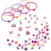 Make It Real: DIY Fashion Beaded Bangle Bracelets – Create 7 Bracelets, 71pcs All-in-1 Jewelry Kit, Purple-Pink-Orange, Crafts, Girls & Kids Ages 8+