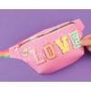 Make It Real: Fashion Bum Bag with Patches – 9 pcs, Pink Zipper Bag with Rainbow Band, DIY Customize, Love Patches, Tweens, Girls & Kids Ages 8+