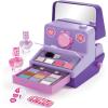 Make It Real: Instant Glam Cosmetic Case – 23pcs, Camera Shaped Makeup Case, Eyes-Lips-Face-Nails, Stickers To Decorate, Girls & Kids Ages 8+