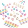 Make It Real: Linked Looks – 48pc DIY Bracelet Kit, Pastel Charms & Connectors, Mix & Match Styles, Cord Bracelet Jewelry Craft Set, Girls & Kids 6+