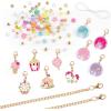 Make It Real: Sweet Spin Carnival Lip Gloss Bracelets – 104pc, DIY Jewelry Craft Kit, Design 5 Charm Chain Bracelets, Strawberry-Scented Gloss, Kid 8+
