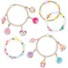 Make It Real: Sweet Spin Carnival Lip Gloss Bracelets – 104pc, DIY Jewelry Craft Kit, Design 5 Charm Chain Bracelets, Strawberry-Scented Gloss, Kid 8+