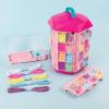 Make it Real 5 in 1 Activity Tower – Jewelry Making Kit with Storage – Heishi Beads, Plastic Links, Mini Rubber Bands, Round Beads & Thread – Friendship Bracelet Making Kit for Girls 8-10-12-14(Round)