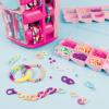 Make it Real 5 in 1 Activity Tower – Jewelry Making Kit with Storage – Heishi Beads, Plastic Links, Mini Rubber Bands, Round Beads & Thread – Friendship Bracelet Making Kit for Girls 8-10-12-14(Round)