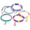Make it Real 5 in 1 Activity Tower – Jewelry Making Kit with Storage – Heishi Beads, Plastic Links, Mini Rubber Bands, Round Beads & Thread – Friendship Bracelet Making Kit for Girls 8-10-12-14(Unique)