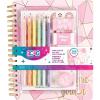 Make it Real 3C4G- Pink & Gold All-in-1 Sketchbook Set – Unlined Diary, Journal & Sketchbook for Kids – Includes Pencils, Stickers & More – Perfect Drawing Kit for Girls – Creative Kids Sketch Pad