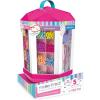 Make it Real 5 in 1 Activity Tower – Jewelry Making Kit with Storage – Heishi Beads, Plastic Links, Mini Rubber Bands, Round Beads & Thread – Friendship Bracelet Making Kit for Girls 8-10-12-14(Round)