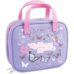 3C4G Butterfly Away Kids Travel Toiletries & Cosmetic Set with TSA Approved Travel Bottles, Girls Lip Gloss, Kids Nail Polish & More – Girls Makeup Bag, Travel Bottles for Toiletries by Make It Real
