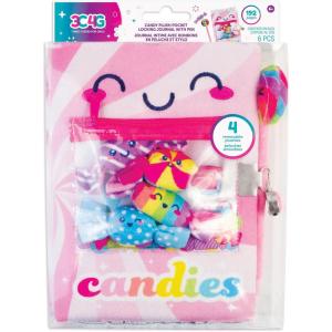 3C4G: Candy Plush Pocket Locking Journal with Pen – Zipper Pouch Holds 4 Removable Candy Plushies, 192 Pages, Take Notes-Sketch-Design, Ages 6+