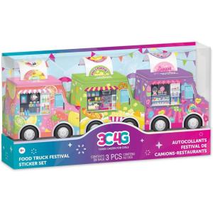 3C4G: Food Truck Festival Sticker Set – 3 Vehicles That Dispense Rolls of Scented Stickers, Sweets, Drinks & Food, Three Cheers for Girls, Kid Age 6+