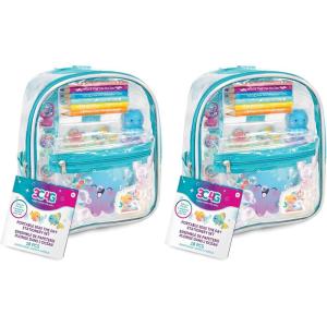 3C4G: Portable Seas The Day! Stationary Set – 8″ Mini Backpack Case, Ocean Themed, Stickers-Highlighters-Color Pencils-Stamps-Note Pad, Girls & Kids(7.87 x 5.91 x 3.15 inches (Pack of 2))