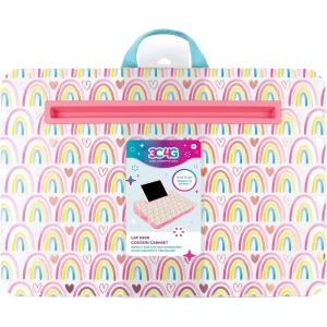 3C4G Rainbow Adventure Fun Lap Desk – Portable Lap Pillow Desk for Kids with Media Slot – 12” x 16.9” Lap Desk for Laptop, Tablets, & Notebooks by Make It Real(Rainbow)