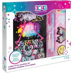 3C4G Street Style Journal Set – Girls Journal Set with Street Style Hoodie Girls Journal, Patches, Stickers & 2 Gel Pens – Girls Diary for Ages 6-8-10-12-14 by Make It Real