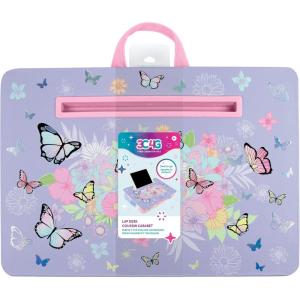 3C4G THREE CHEERS FOR GIRLS Butterly Lap Desk-Lap Desk with Cushion for Kids – Large Laptop Surface with Cushion – KidsTravel Tray for Car with Storage for Tables, Pens & More