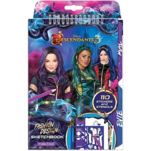 Disney Descendants 3 Fashion Design Sketchbook for Girls – Create Outfits with Evie & More, Includes Stencils, Stickers, Design Guide – Gift for Kids Ages 6+, Develops Real-World Skills Make it Real