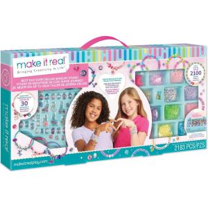 Make It Real: Best Day Ever! Deluxe Jewelry Studio – 2183pcs – DIY Craft Kit, Design & Make Over 30 Breacelets, Beads & Charms, Girls & Kids Ages 8+
