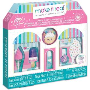 Make It Real: Candy Shop Cosmetic Set – 9 pcs, Vanilla & Strawberry Scented Cosmetics, Ice-Cream Shaped Glosses, Beauty Kit, Tweens, Girls & Kids Ages 8+