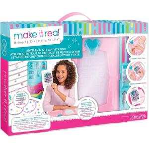 Make It Real: DIY Jewelry & Art Gift Station – Create 8 Bracelets & Cards, 76 Piece Kit, Calligraphy & Watercolor Designs Made Easy, Tweens & Girls, Art & Crafts, All-in-One Kit, Kids Ages 8+