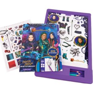 Make It Real Disney Descendants 3 Fashion Design Tracing Light Table for Girls – 9-Piece Set with Sketchbook, Stickers, Tracing Pages, Light-Up Table – Creative Drawing Kit, Ages 8+