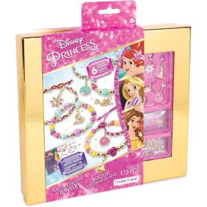 Make It Real Disney Princess Crystal Dreams Jewelry Kit – DIY Bead & Charm Bracelet Set with Swarovski Crystals, Includes Supplies & Exclusive Princess Book – Create 6 Bracelets, Ages 8