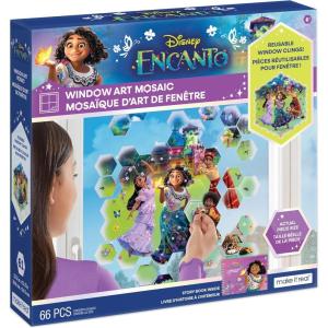 Make It Real Disney: Window Art Mosaic – Disney Princess – 70 pcs, Reusable Puzzle Window Clings, Creates a 9.5 x 16.5 Image, Kids Ages 6+(Encanto)