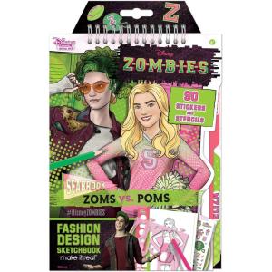 Make It Real Disney Zombies Fashion Design Sketchbook for Girls – Create Outfits for Addison & Bree with Stickers, Stencils, Design Guide – Creative Gift for Kids Ages 6+, Develops Real-World Skills