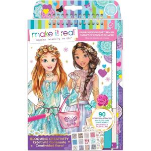 Make It Real Fashion Design Sketchbook for Girls – Pastel Pop Kit with 105 Stickers, Stencils, Design Guide – Pastel & Rainbow-Themed Fashion, Creative Gift Kids Ages 6+, Develops Real-World Skills(Fashion Design)