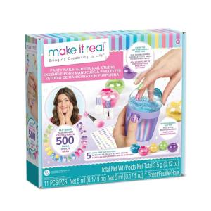 Make It Real: Party Nails Glitter Nail Studio – DIY Nail Kit, Decorate 500 Nails, 5 Mess-Free Glitter Pods, Tweens, Girls & Kids Ages 8+(multiple nails)