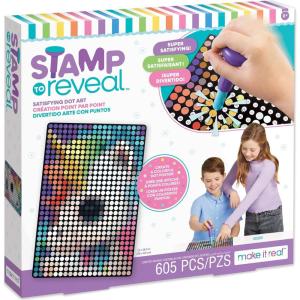 Make It Real: Stamp to Reveal Single – Unicorn – 605pcs – DIY Dot Poster Character, 11 x 16.5, Craft Kit, Artwork Activity, Girls & Kids Ages 6+(DIY Poster)