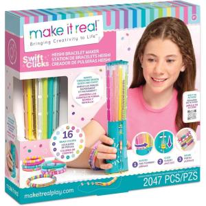Make It Real Swift Clicks Deluxe Bracelet Studio – Create Colorful Friendship Bracelets with Swift Clicks Deluxe Design Tool – Includes Beads and Charms(Swift Clicks)