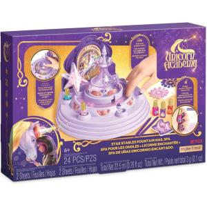 Make It Real: Unicorn Academy: Star Stables Fountain Nail Spa – Design Unicorn Manicures, Bubbling Water Confetti Soak, Polish & Glow Decals, Kids 6+