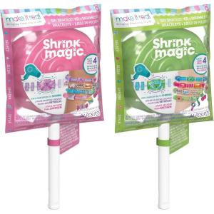 Make It Real:Shrink Magic Candy Shop Bracelet Kit – Create 20 Bracelets, Use A Hair Dryer to Shrink & Style, DIY Jewelry Kit, Girls & Kids Ages 8+(Sweet & Sour)